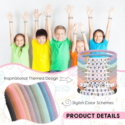 30 Pcs Motivational Quote Bracelets Bulk Set