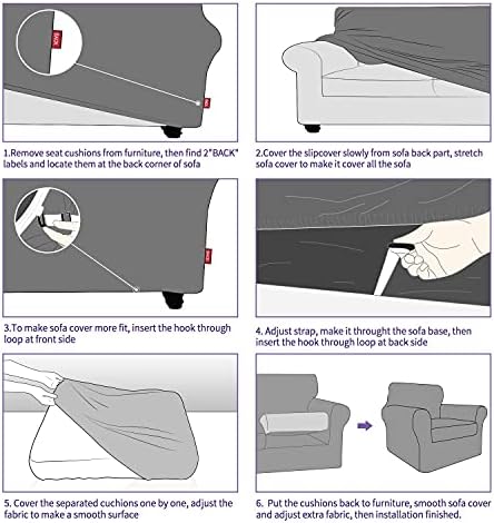 ZNSAYOTX Velvet Chair Slipcovers with Arms 2 Piece