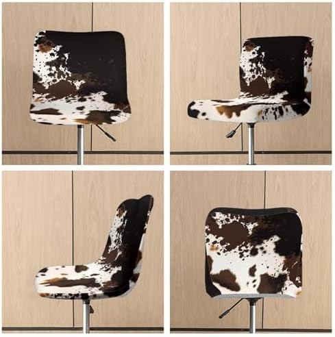 Brown Cow Print Barstool Covers with Backs
