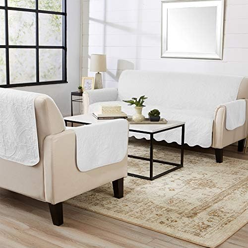 Great Bay Home Elenor Collection Sofa Slipcover White Sand 1