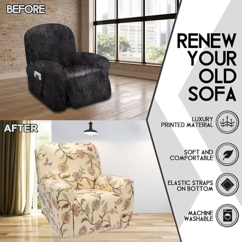 CRFATOP 4-Piece Recliner Slipcover with Pockets