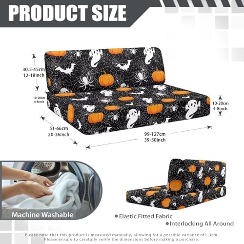 RV Dinette Cushion Covers Pumpkin Ghosts Halloween Stretch Camper Cushions