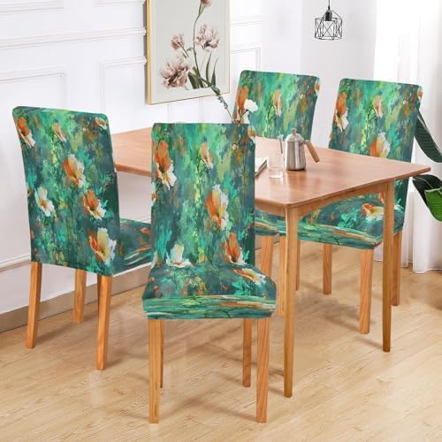 BOESI Oil on Canvas Yellow White Flowers Chair Cover