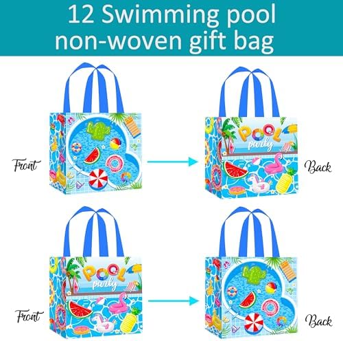 12pcs Pool Party Gift Tote Bags with Handles