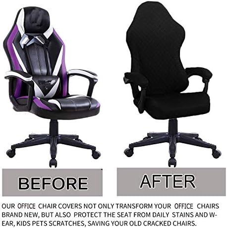 Deisy Dee Gaming Chair Slipcover Stretchy Black