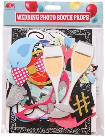 Wedding Photo Booth Props with 8x10 Sign and 45 Adhesive Pads
