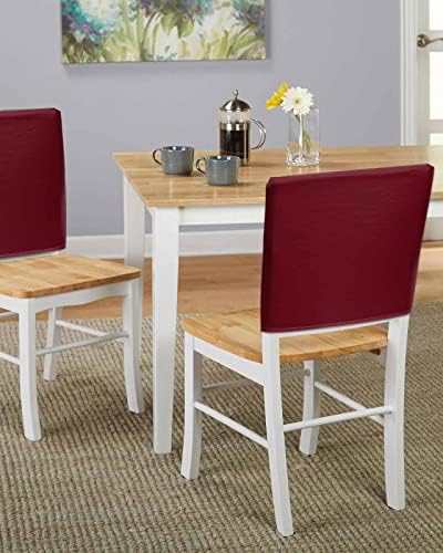 4PCS Wine Red Chair Back Covers Removable and Washable Dining Chair Slipcovers