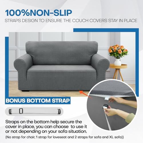 XINEAGE Modern Stretch Sofa Cover for 2 Cushions 55-69 Inch