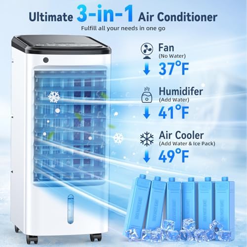 FANCOLE Portable Windowless Air Conditioner with 6 Ice Packs