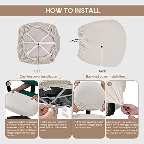 NeColorLife Velvet Chair Cover 2Pcs Set Beige