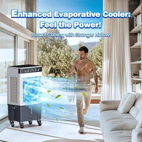 Riseon 3500CFM 3-in-1 Swamp Cooler with Remote and 65Gal Water Tank