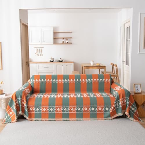 ROOMLIFE Reversible Sofa Cover for 3 Cushion Couch with Geometric Patterns