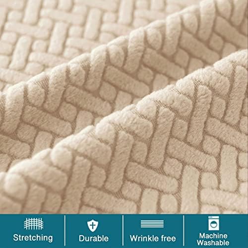 Bar Stool Covers with Backs 4 Pack Stretch Slipcovers Beige