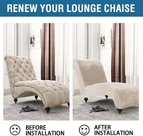 HVERSAILTEX Velvet Chaise Lounge Cover for Living Room 1