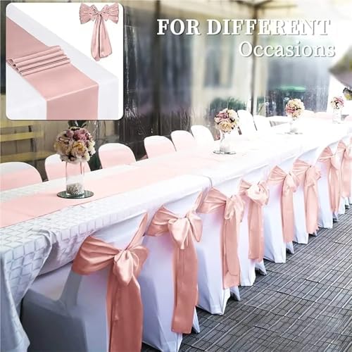 Gray Satin Chair Sashes 50pcs Wedding Decor Bow Ties