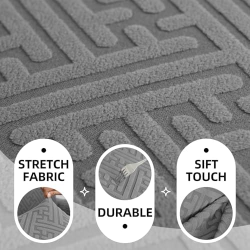 Stretch L Shape Sofa Cover for Sectional Pet Friendly Washable Gray