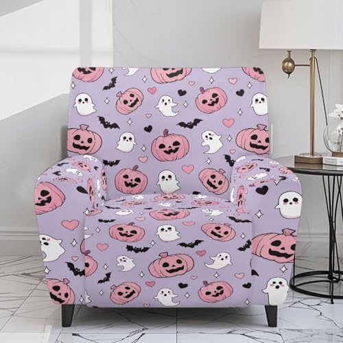 Ghost Pumpkin Lantern Recliner Slipcover with Arms