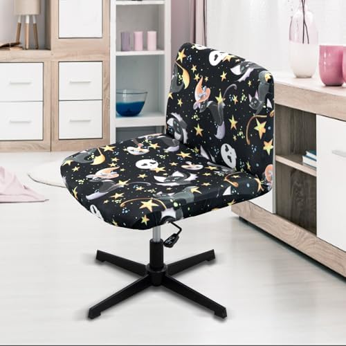 Halloween Black Cat Armless Chair Cover Protector 1