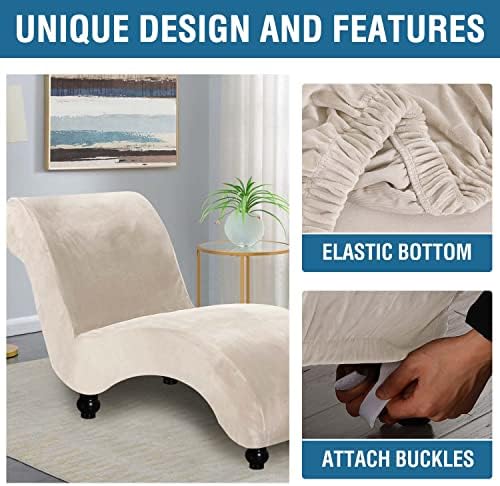 HVERSAILTEX Velvet Chaise Lounge Cover for Living Room 1