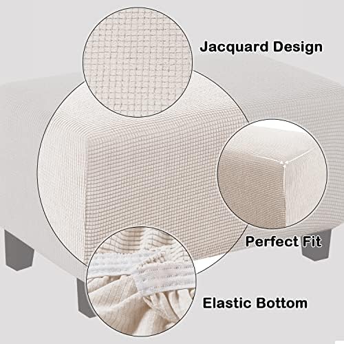 Turquoize Stretch Ottoman Cover with Elastic Bottom