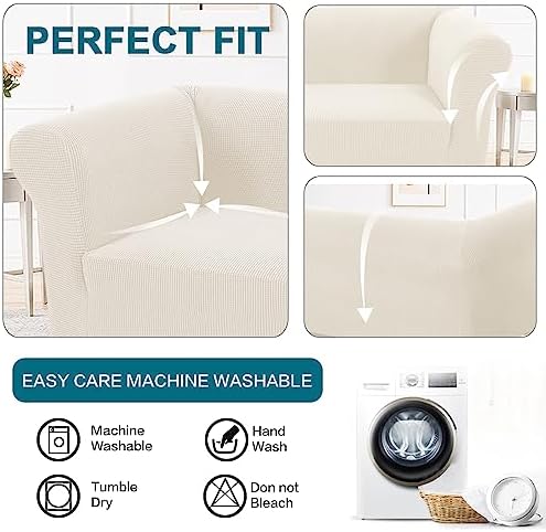 Turquoize Stretch Sofa Cover for 3 Cushion Chesterfield Style Sofa
