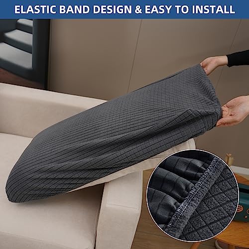Eismodra Sofa Backrest Cover for 3 Cushion Couch Dark Gray
