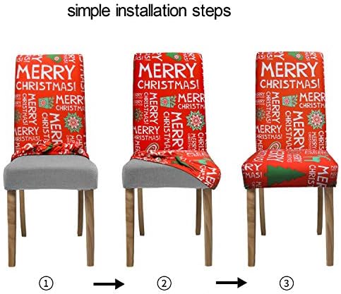 Stretch Dining Chair Covers Set of 4 Christmas Red 1