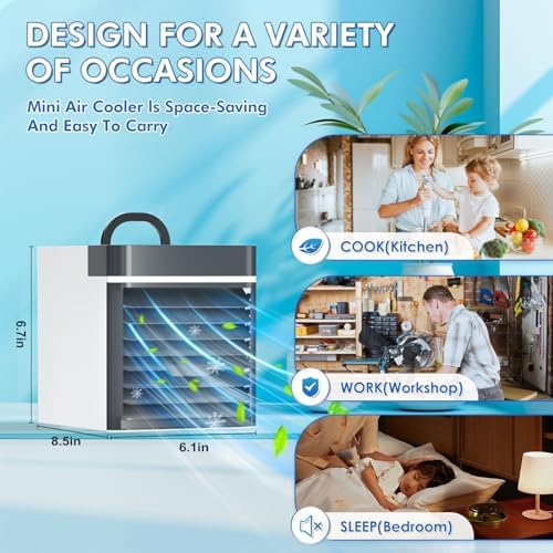 Portable Air Conditioner Fan with Anti-Leakage Ice Cooling 3 Speeds