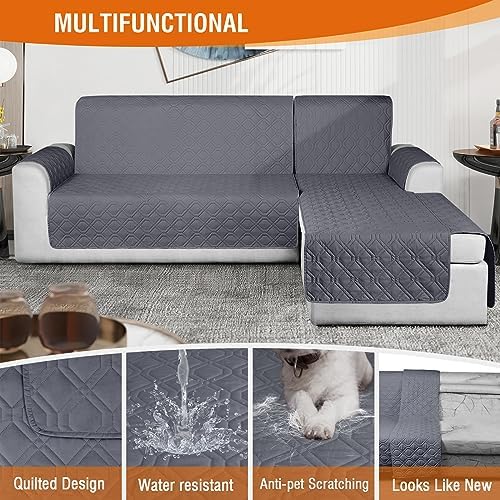 VANSOFY L Shaped Sofa Slipcover 3pcs Reversible Waterproof Cover