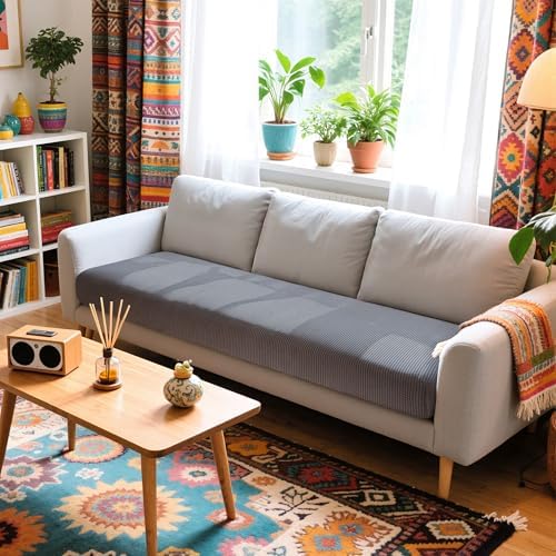 Hokway Stretch Sofa Slipcover Cushion Cover Large Light Grey