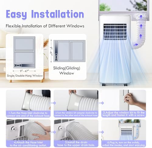 Sprbar 8500BTU Portable Air Conditioner 3-in-1