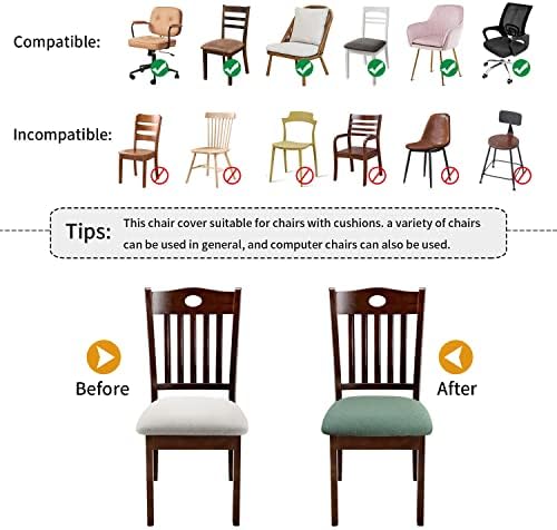 Fuloon Stretch Jacquard Chair Covers Set of 4