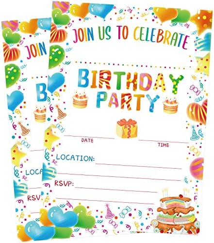 Fancy Land Birthday Invitations 20PCS with Envelopes