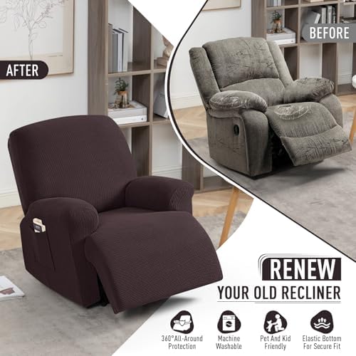 TAOCOCO Recliner Cover 4-Piece Chocolate