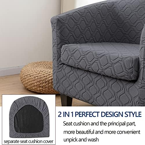 MIFXIN 2 Piece Stretch Jacquard Tub Chair Cover Set