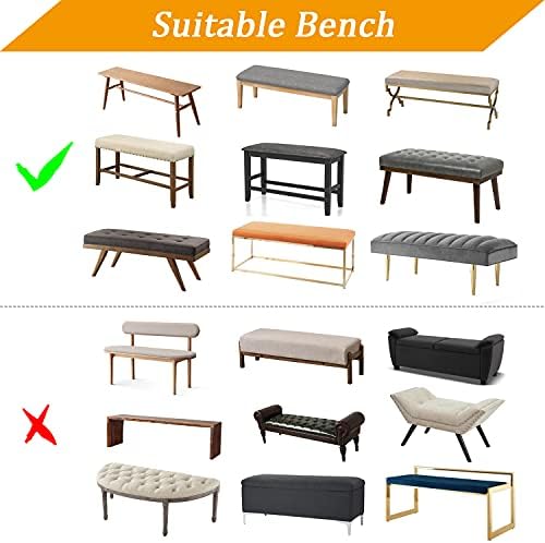 Dining Bench Covers Waterproof PU Leather Slipcover for Upholstered Benches