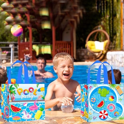 12pcs Pool Party Gift Tote Bags with Handles