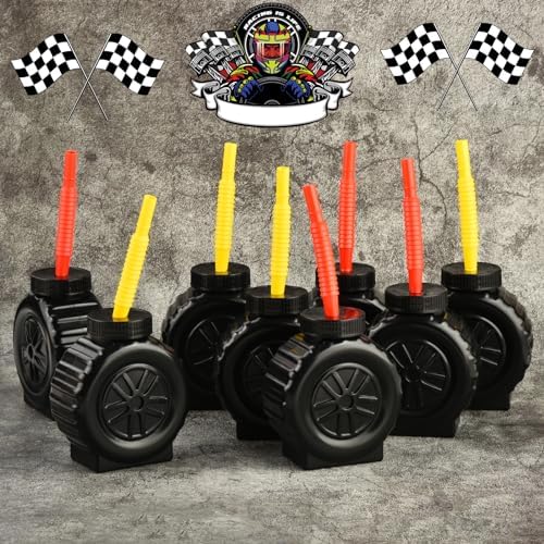 Alink 12PCS Monster Truck Cups with Straws
