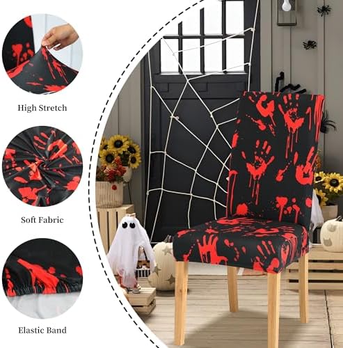 Halloween Chair Covers Set of 6 for Dining Chairs