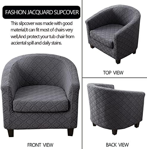 MIFXIN 2 Piece Stretch Jacquard Tub Chair Cover Set