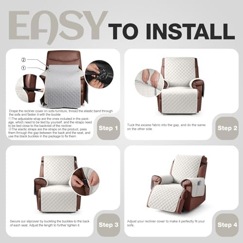 KinCam Waterproof Recliner Chair Cover for Pets and Kids