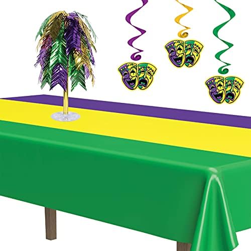 Beistle Mardi Gras Plastic Tablecover 54x108