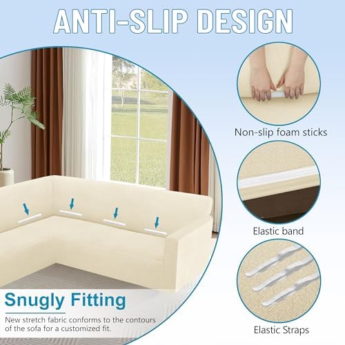 Thick Jacquard L Shape Sofa Slipcover for Sectional Couch