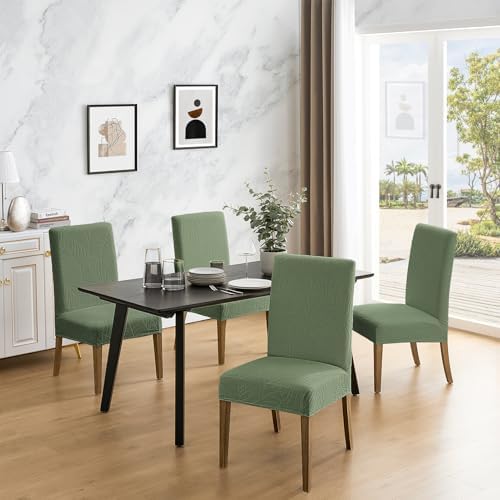 MOSAYT Waterproof Dining Chair Covers Set of 4 Green 1