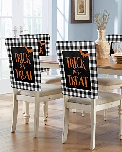 Halloween Chair Back Cover Removable Slipcover 4 Pack 19x18 Inches