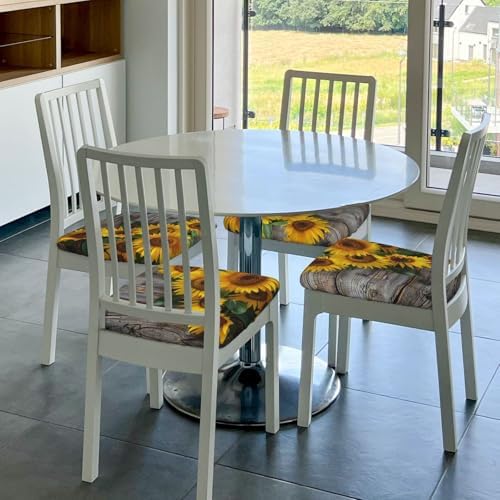 Ouqiuwa Fall Sunflowers Dining Chair Seat Covers Set of 2 1