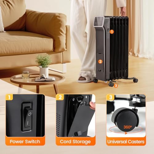 DORTALA 1500W Oil Filled Radiator Heater with Remote Control