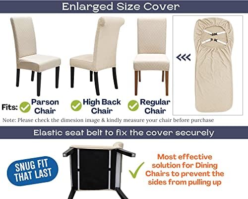 SPRINGRICO 4 Pack Dining Chair Covers with Seat Belt