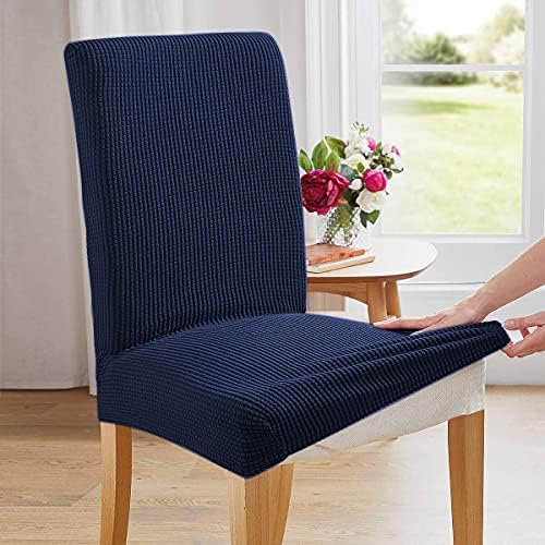 Navy Blue Dining Chair Covers Set of 4