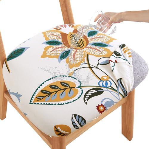 CRFATOP Waterproof Dining Chair Seat Covers Set of 4